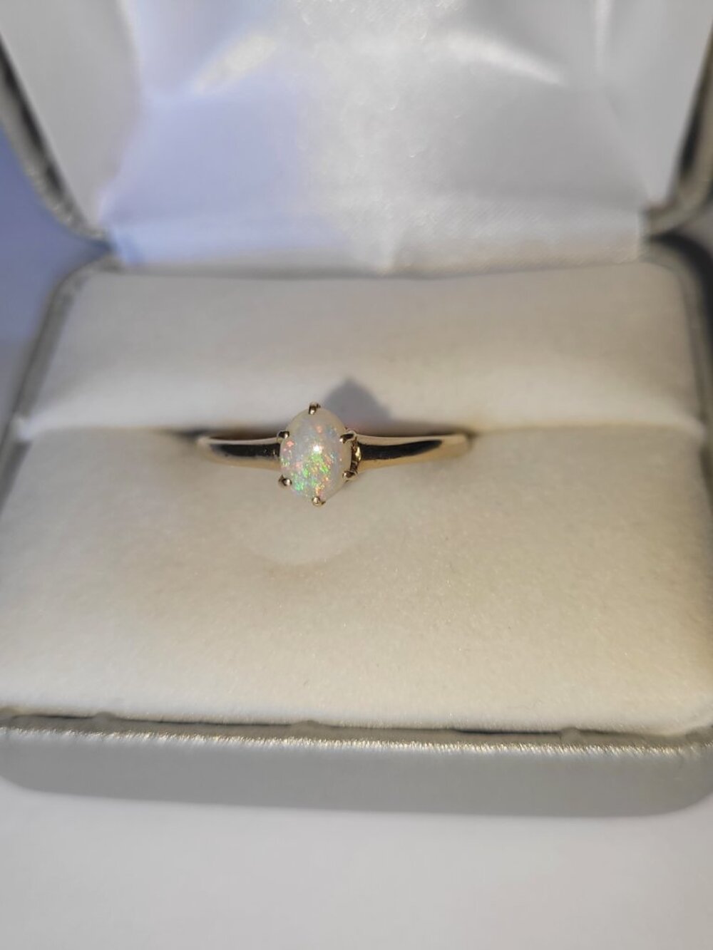 Opal Gold Vintage Ring 10k Womens October Birthstone - Picture 4 of 16